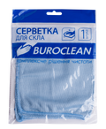 Серветка мікрофібра для скла та дзеркал Buroclean 30х30