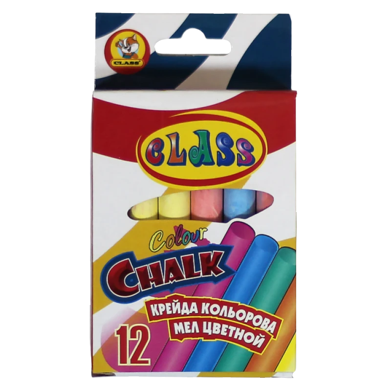 Крейда кольорова 12 шт. кругла "CLASS"