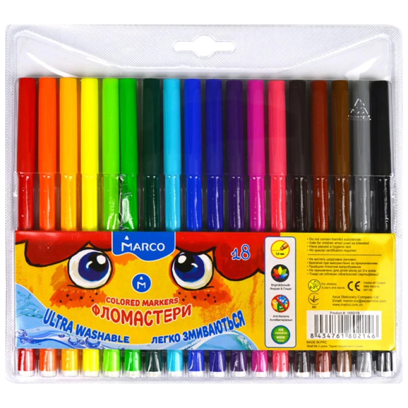 Фломастери "Marco Super Washable"