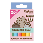 Крейда кольорова 12 шт. "YES" "Pusheen" кругла