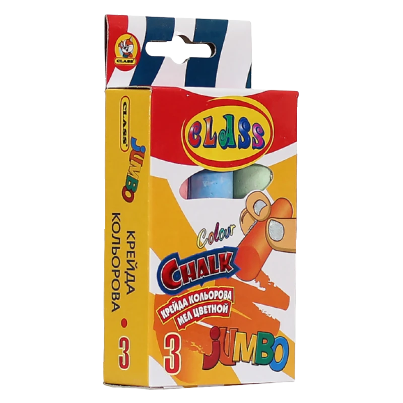 Крейда кольорова 3 шт. JUMBO "CLASS" 23*107мм