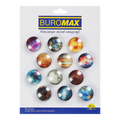 Комплект скляних магнітів SPACE, 12 шт*30 мм