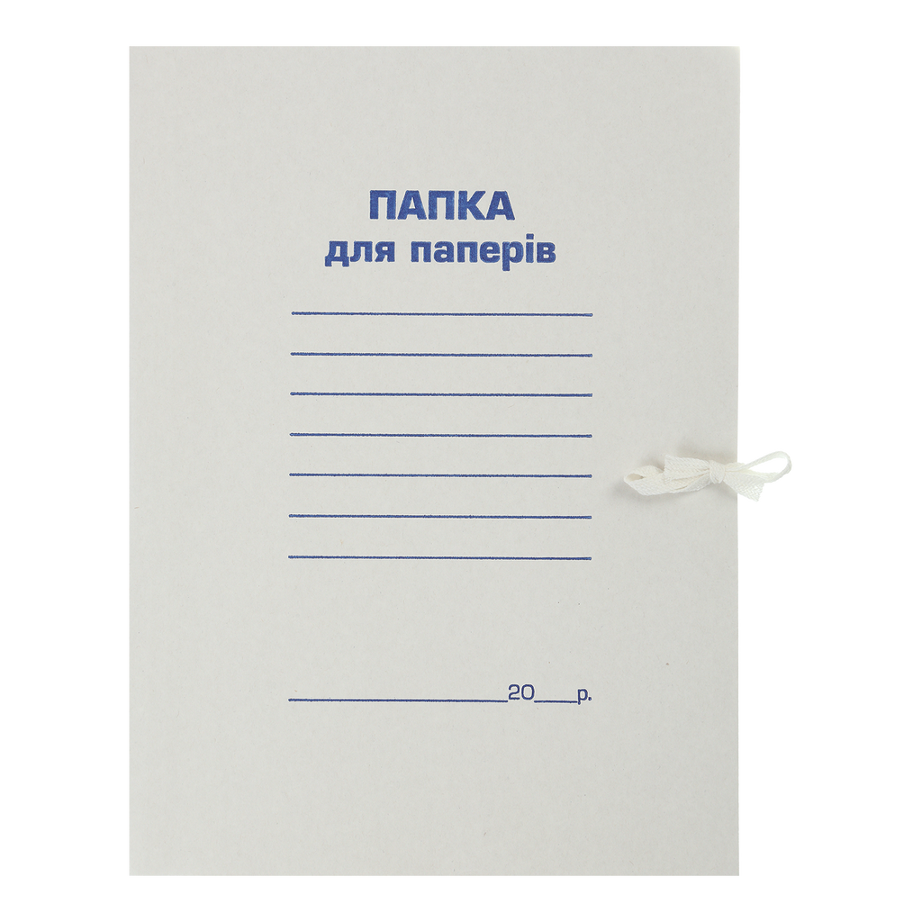 Папка на зав'язках, JOBMAX, А4, картон 0.3 мм, клеєний клапан