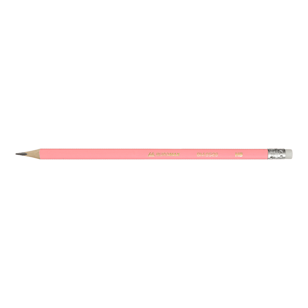 Олівець графітовий PASTEL HB, асорті, з гумкою, туба - 100 шт.