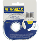 Стрічка канцелярська BUROMAX 18мм х 20м, невидима, в диспенсері