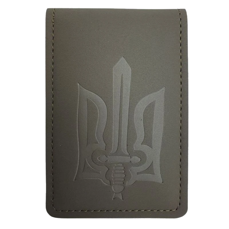 Обкладинка для ID-паспорта 4PROFI нубук, Тризуб-меч хакі