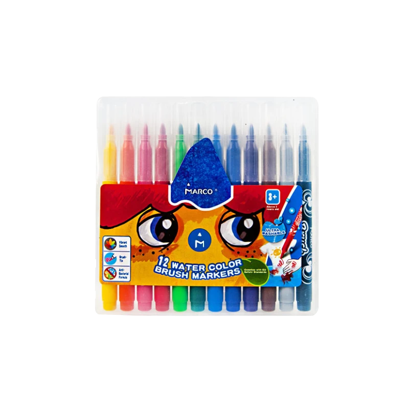 Фломастер-пензлик "Marco Super Washable" 12 кол.