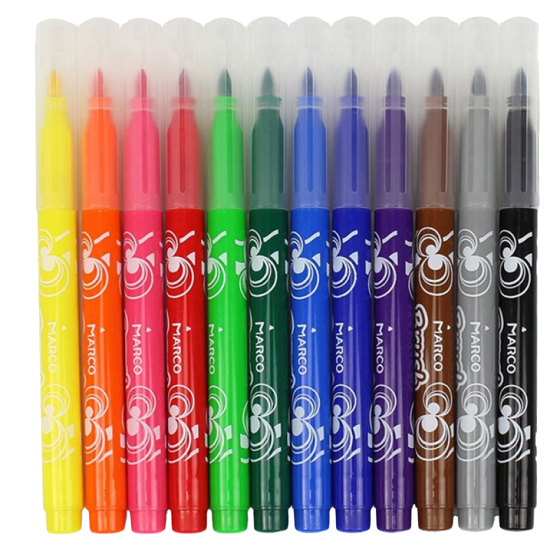 Фломастер-пензлик "Marco Super Washable" 12 кол.