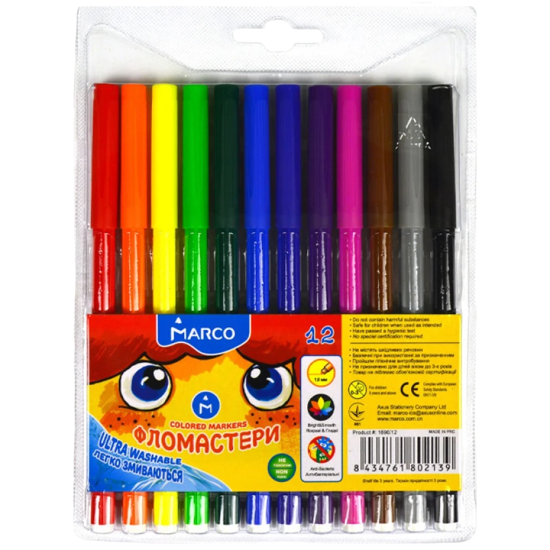 Фломастери "Marco Super Washable"