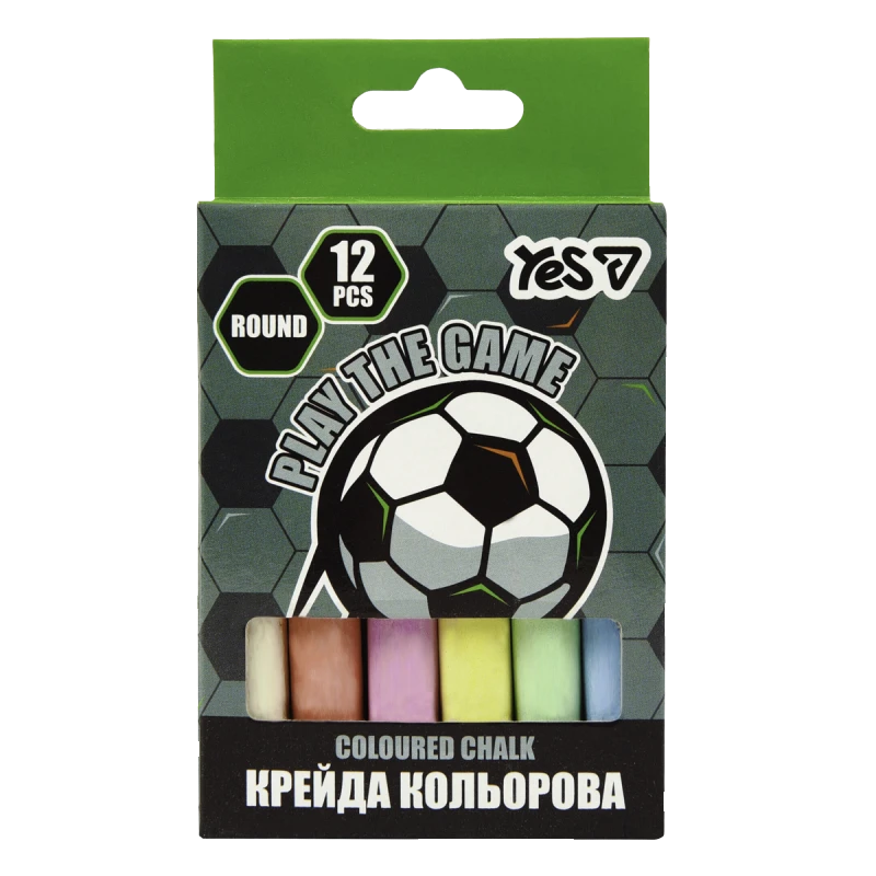 Крейда кольорова 12 шт. "YES"  "Football"