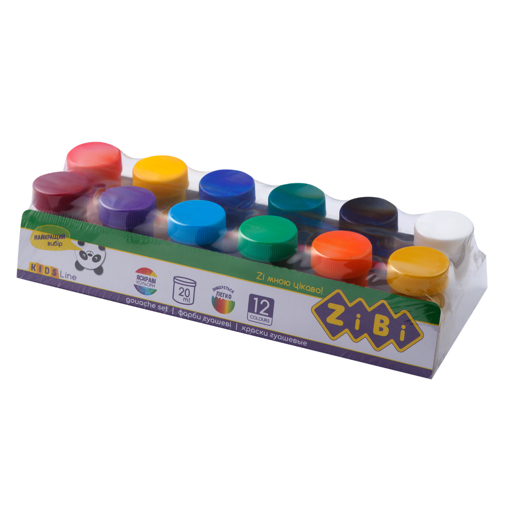 Гуаш ZiBi 12 кол. х 20мл, KIDS Line
