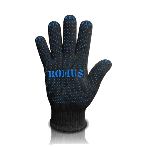 Рукавиці трикотажні з ПВХ Romus чорні