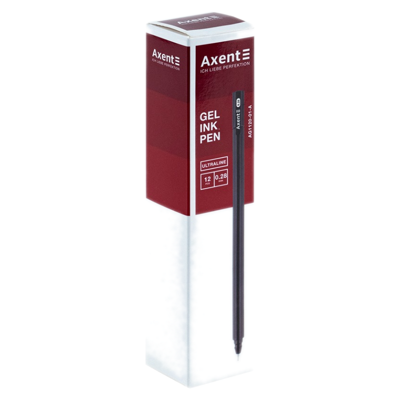 Ручка гелева Axent Ultraline чорна, упаковка
