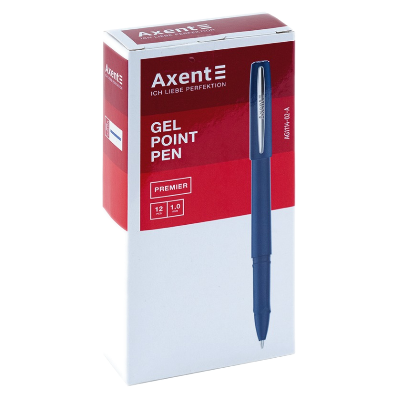 Ручка гелева Axent Premier синя, упаковка