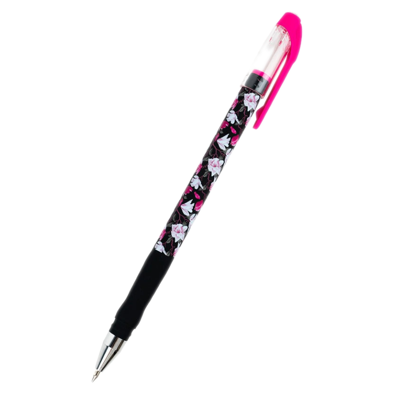 Ручка кулькова Axent Floral Black