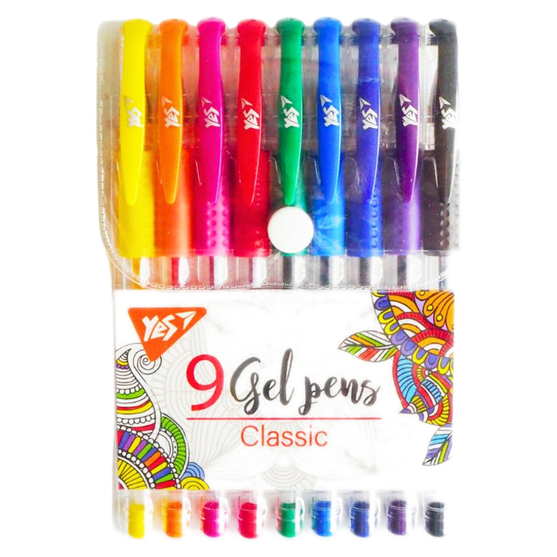 Набір гелевих ручок YES 9 кольорів Classic