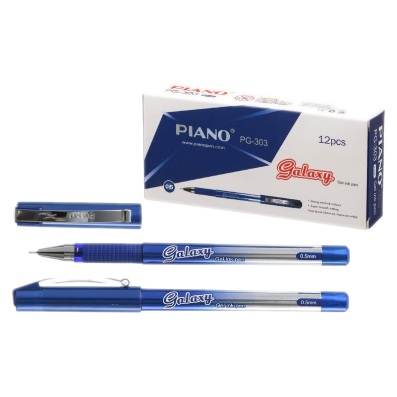 Гелева ручка Piano PG-303 синя