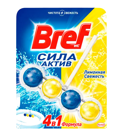 Туалетні блоки Bref Сила Актив Лимонна свіжість 50 г