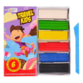 Пластилін "TRAVEL KIDS" восковий 6 кол. /331008/TK/ 72г.