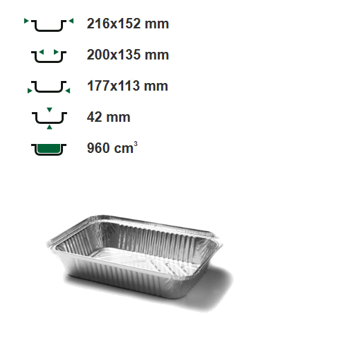 Контейнер з харчової фольги Zenith 980 мл