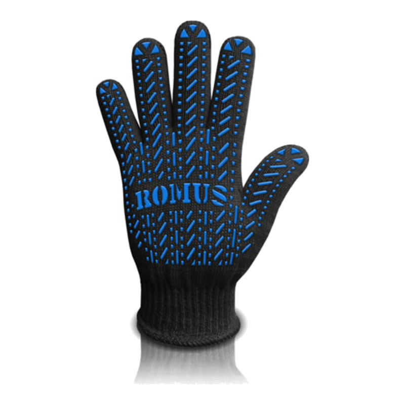 Рукавиці трикотажні з ПВХ вкрапленням Romus 6-нитка чорні 2 шт.