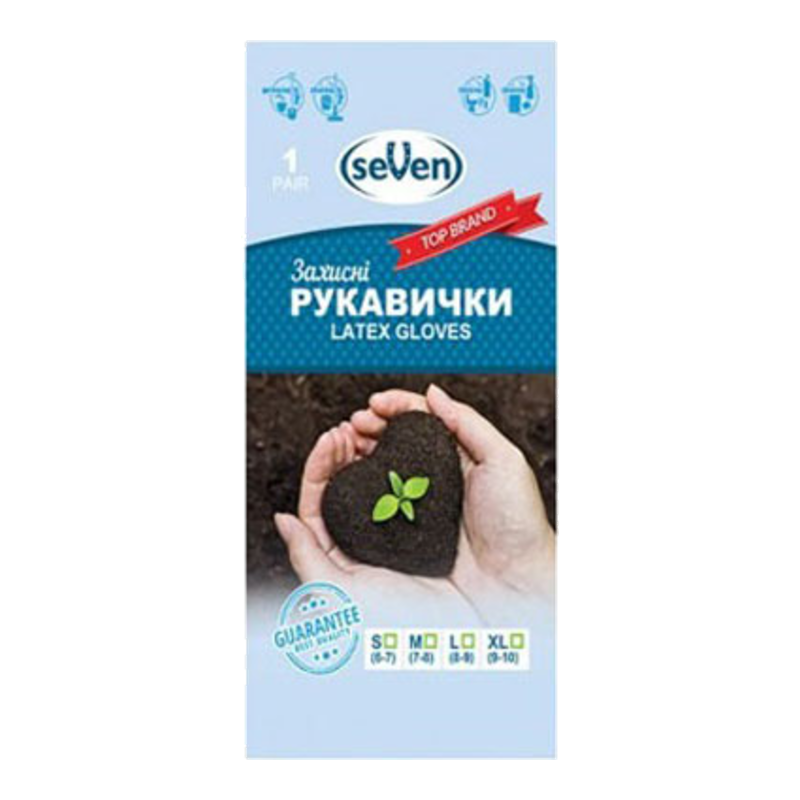 Рукавиці латексні SeVen господарські XL