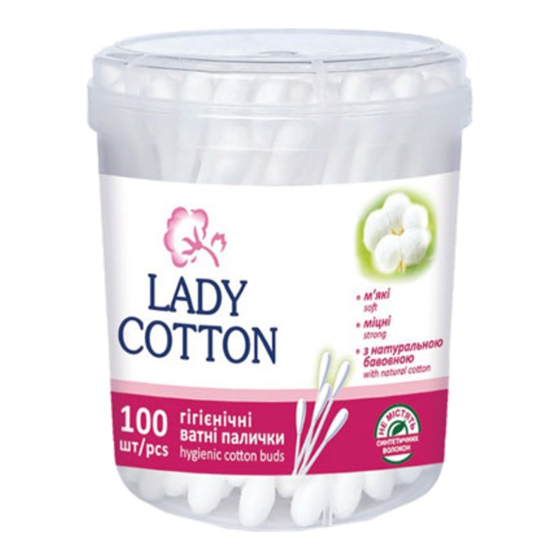 Ватні палички Lady Cotton в банці 100 шт.