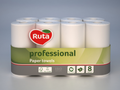 Рушники паперові Professional, 8 рулонів на гільзі, білі, RUTA