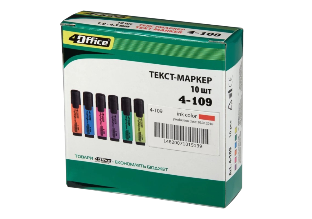Набір текстових маркерів 6 шт "4OFFICE"  1-4,5 мм