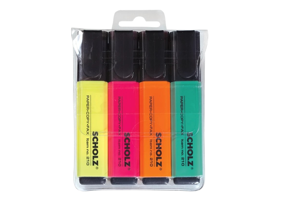 Набір текст. маркер. 4 шт "SCHOLZ-210" 1-5 мм
